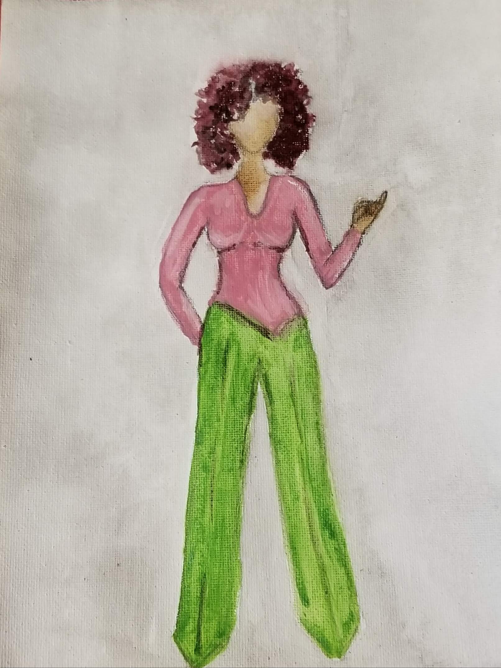 Pink & Green Lady